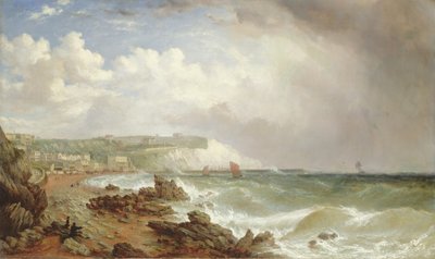 Ventnor, Isle of Wight, from the Beach, Approaching Squall by William Adolphus Knell